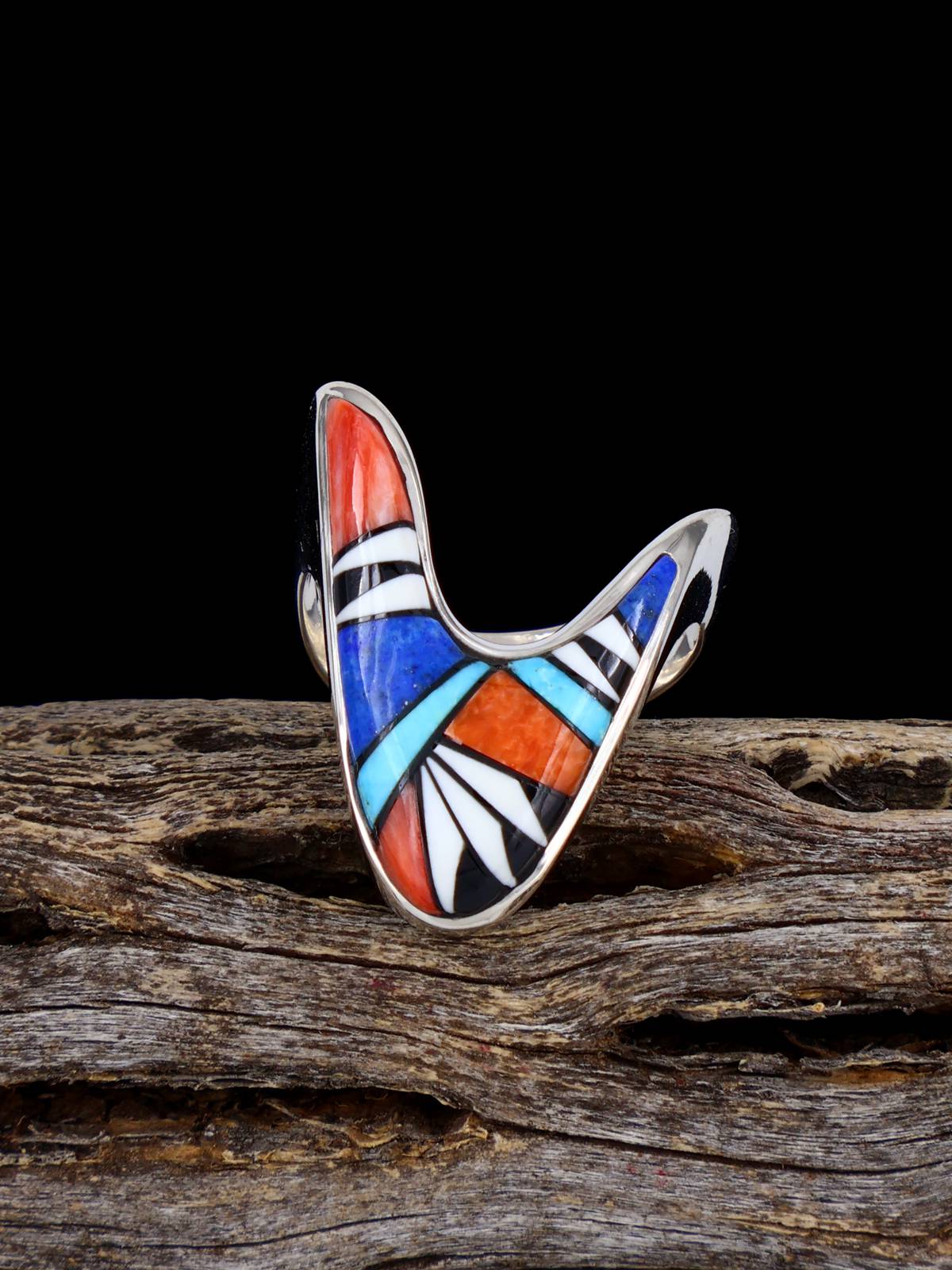 す*フ様 Navajo Edison Yazzie インレイリング 15号 Navajo Multistone Inlay Ring Size 5 – PuebloDirect.com