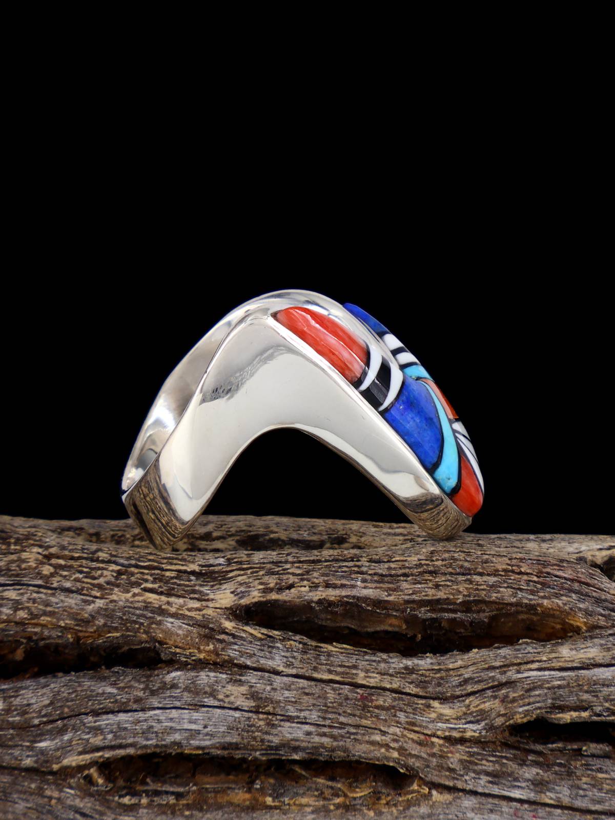 Navajo Multistone Inlay Ring Size 5 – PuebloDirect.com