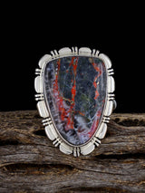 Anillo de plata de ley con nube natural y turquesa, talla 6