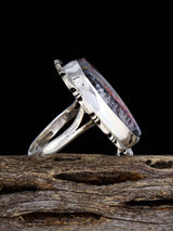 Anillo de plata de ley con nube natural y turquesa, talla 6