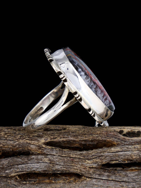 Anillo de plata de ley con nube natural y turquesa, talla 6