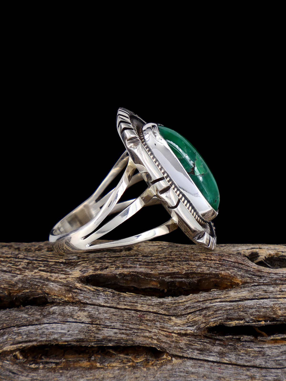 Native American Broken Arrow Variscite Ring, Size 6 1/4 - PuebloDirect.com