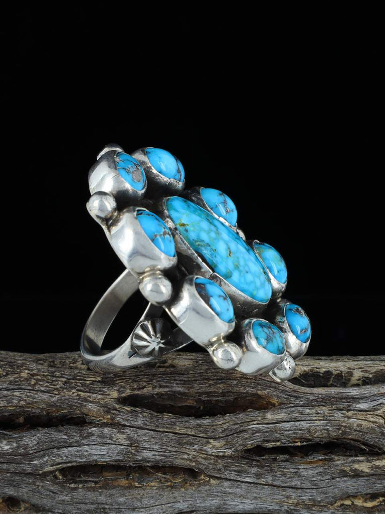 Navajo Kingman Turquoise Ring, Size 10 - PuebloDirect.com