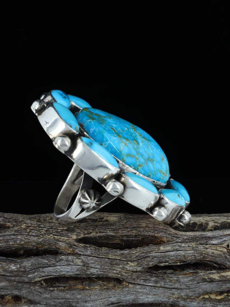 Navajo Kingman Turquoise Ring, Size 7 1/2 - PuebloDirect.com