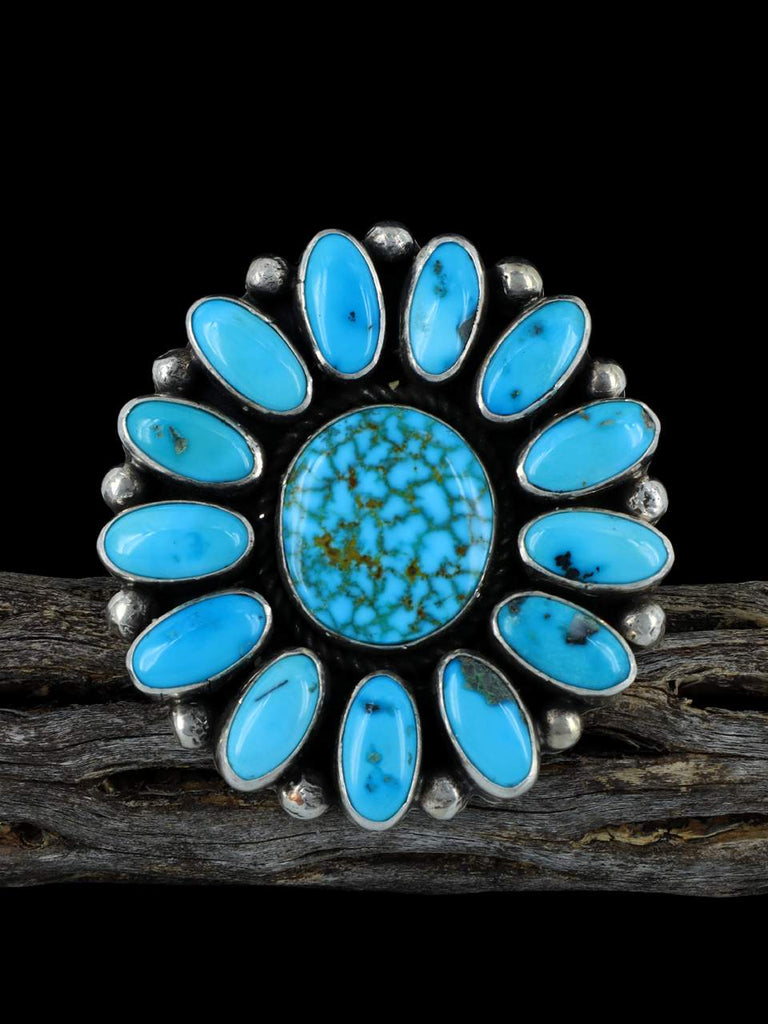 Navajo Kingman Turquoise Ring, Size 8 1/2 - PuebloDirect.com