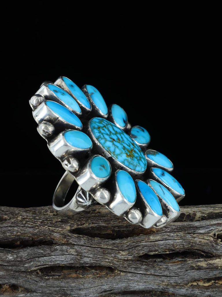 Navajo Kingman Turquoise Ring, Size 8 1/2 - PuebloDirect.com