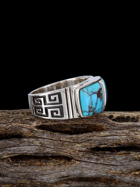 Turquoise Inlay Ring, Size 10 - PuebloDirect.com