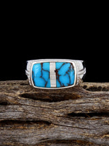 Turquoise Inlay Ring, Size 10 1/2 - PuebloDirect.com