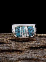 Turquoise Inlay Ring, Size 8 1/2 - PuebloDirect.com