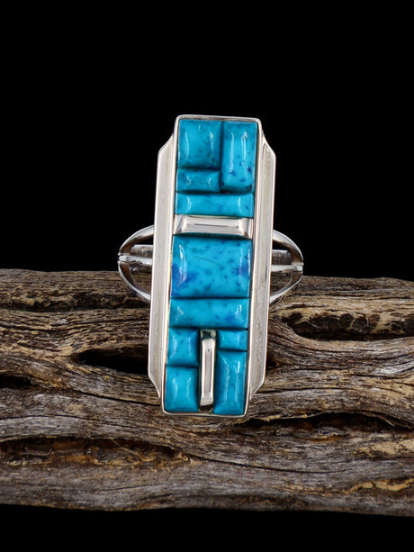 Shattuckite Cobblestone Inlay Ring, Size 8 - PuebloDirect.com