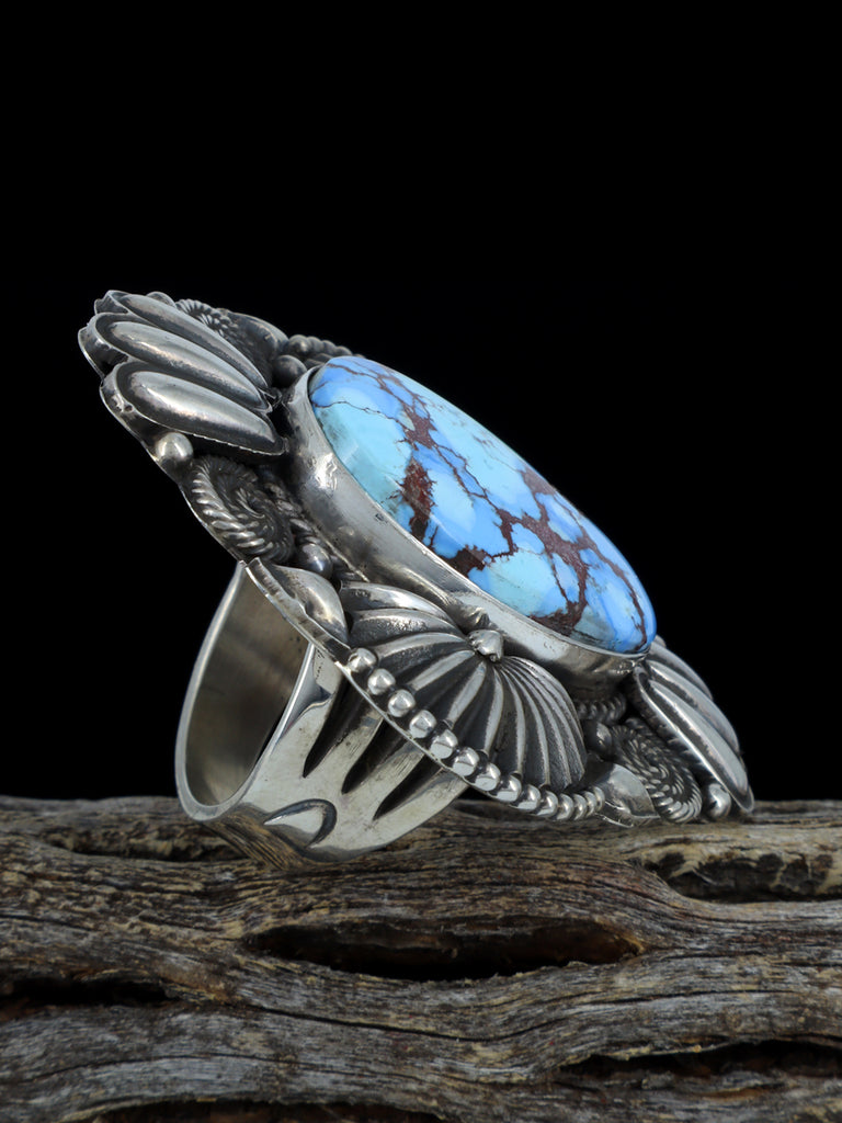 Natural Golden Hill Turquoise Sterling Silver Ring Size 8 - PuebloDirect.com