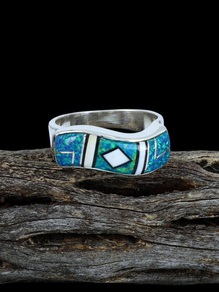 Navajo Opalite Inlay Ring, Size 10 - PuebloDirect.com