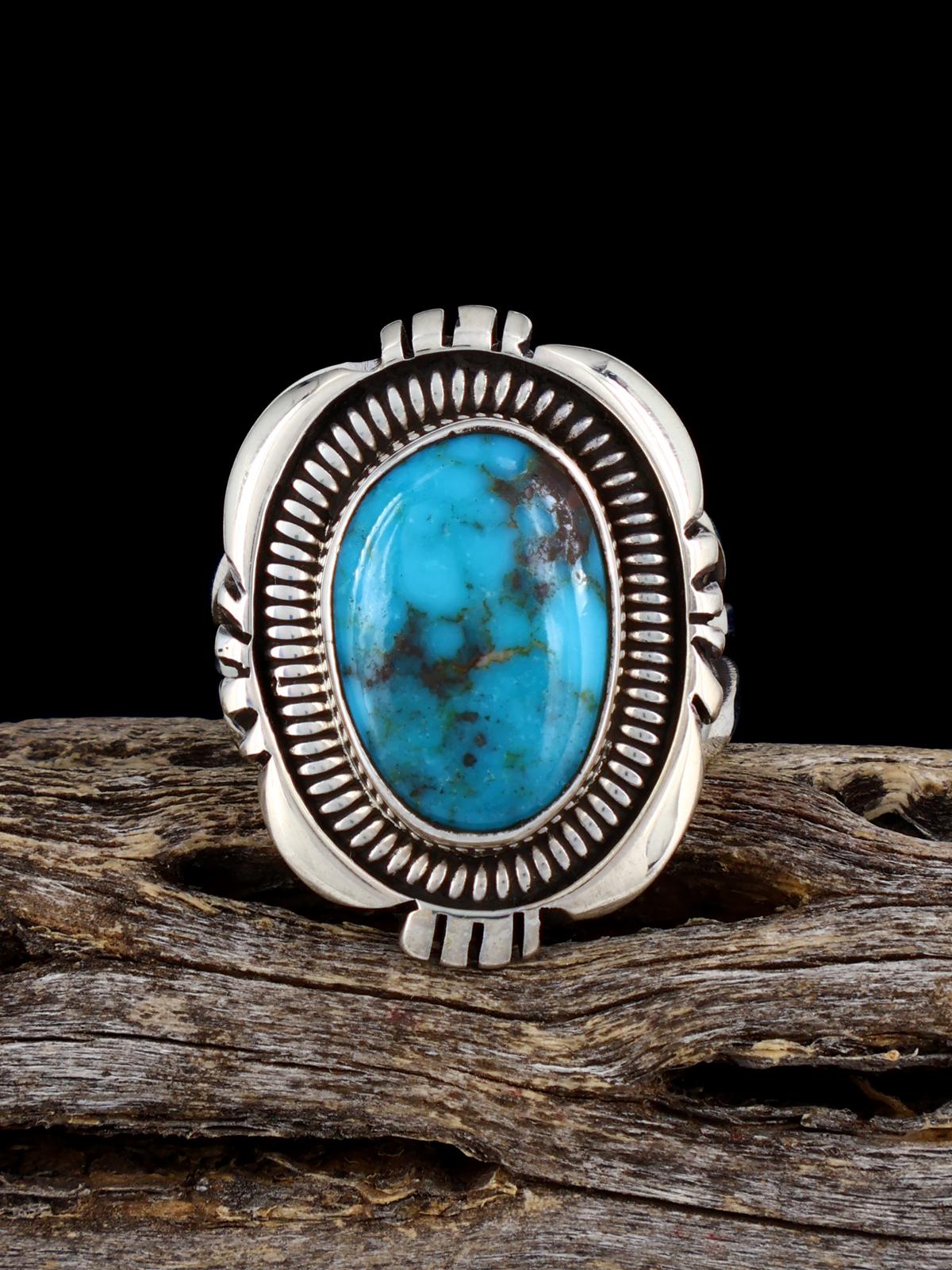 Navajo Turquoise Ring, Size 6 1/4 - PuebloDirect.com