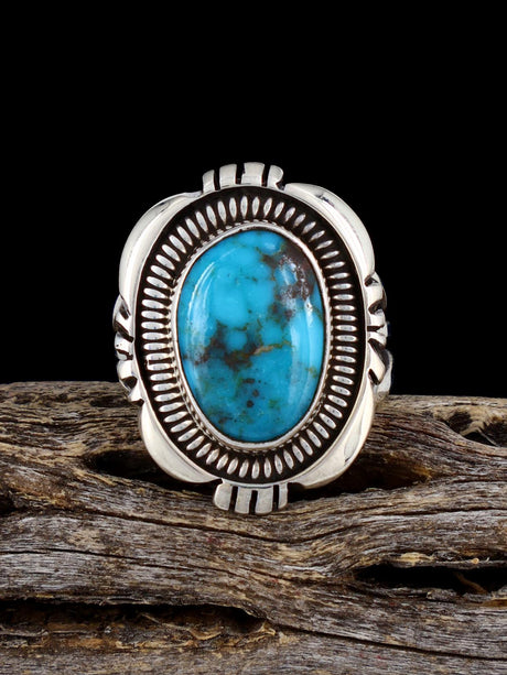 Navajo Turquoise Ring, Size 6 1/4 - PuebloDirect.com