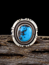 Navajo Turquoise Ring, Size 7 1/4 - PuebloDirect.com