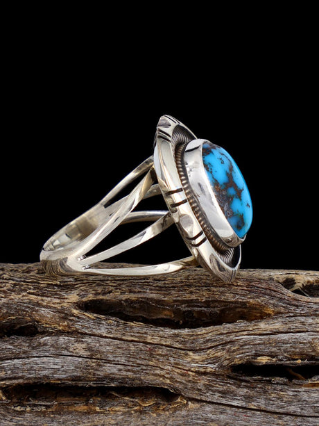 Navajo Turquoise Ring, Size 7 1/4 - PuebloDirect.com