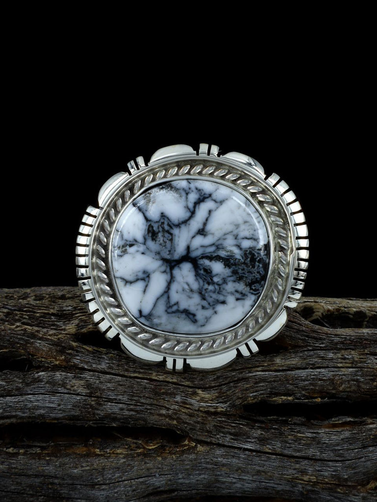 Sterling Silver White Buffalo Ring, Size 7 - PuebloDirect.com