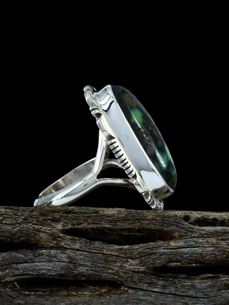 Sterling Silver Angel Wing Variscite Ring, Size 8 1/2 - PuebloDirect.com