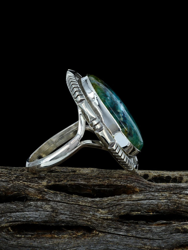 Sterling Silver Opalized Petrified Wood Ring, Size 9 - PuebloDirect.com