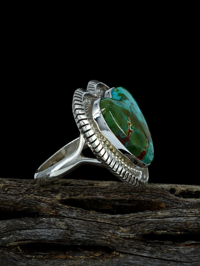 Natural Royston Turquoise Heart Ring, Size 7 1/2 - PuebloDirect.com