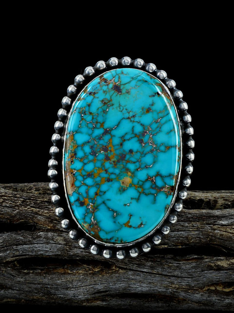 Natural Royston Turquoise Sterling Silver Ring Size 8 - PuebloDirect.com
