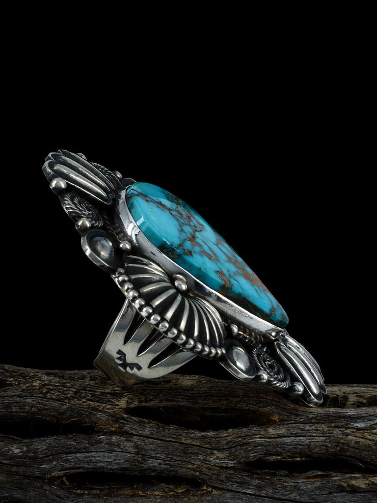 Natural Royston Turquoise Sterling Silver Ring Size 7.5 - PuebloDirect.com