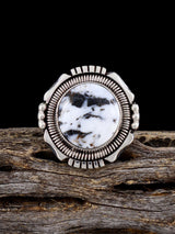 Navajo White Buffalo Ring, Size 9 - PuebloDirect.com