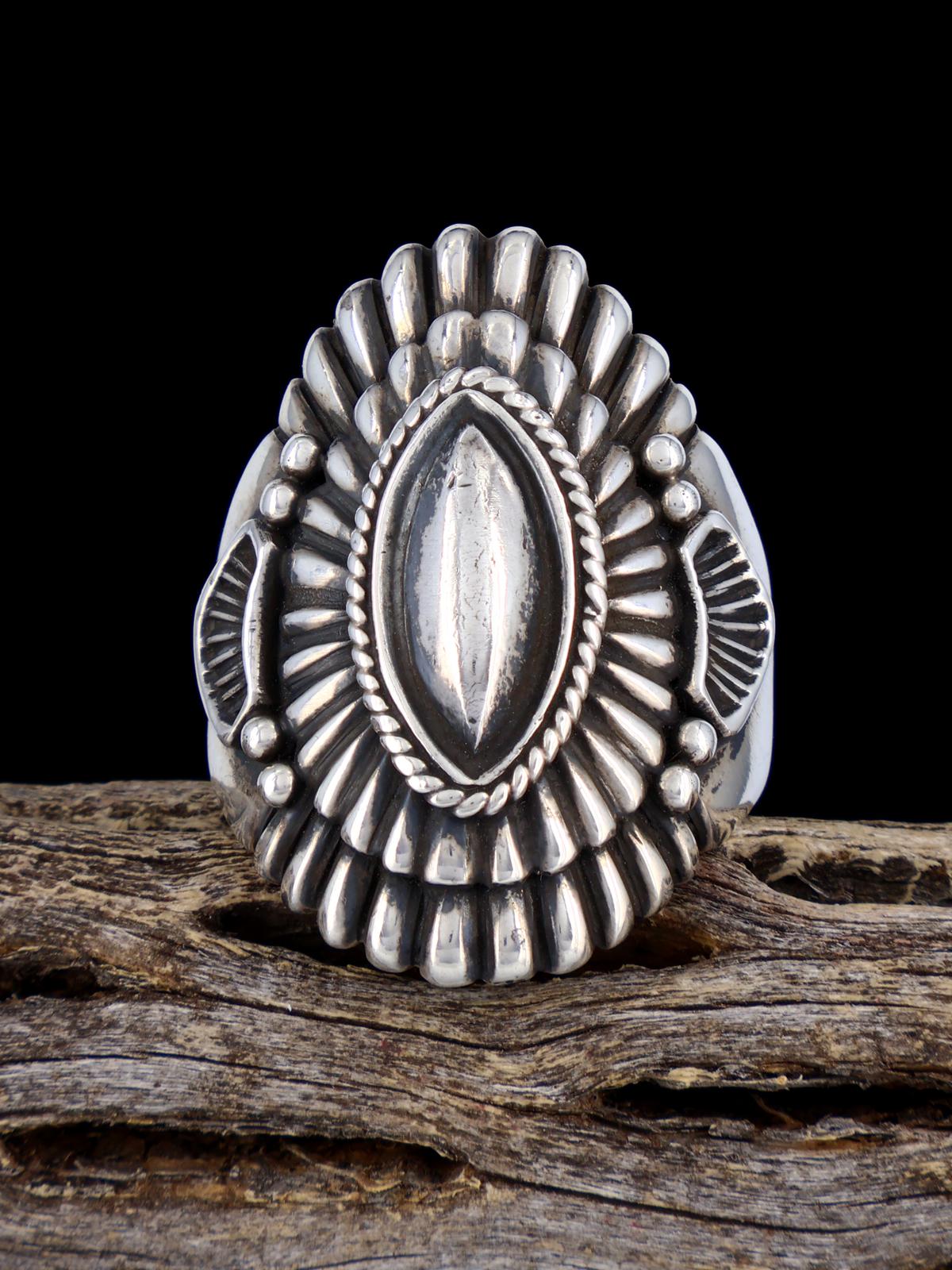 Navajo Sculpted Sterling Silver Ring Size 12