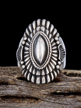 Navajo Sculpted Sterling Silver Ring Size 12
