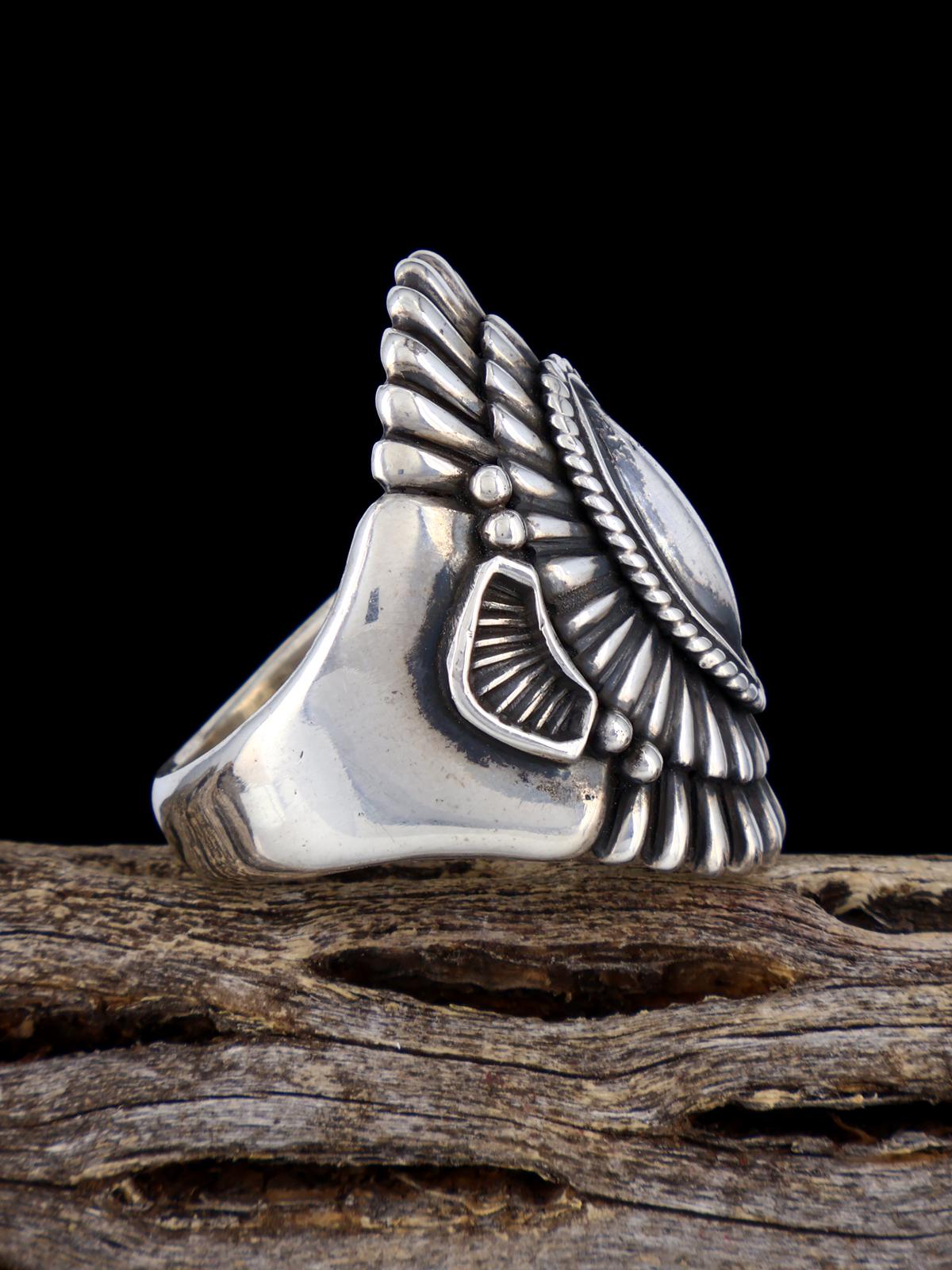 Navajo Sculpted Sterling Silver Ring Size 12 – PuebloDirect.com