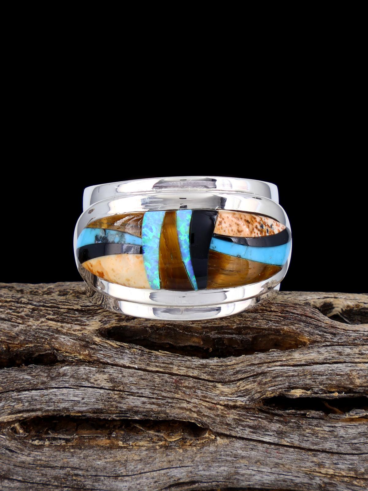 Jasper and Turquoise Inlay Ring Size 9 1/2