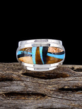 Jasper and Turquoise Inlay Ring Size 9 1/2