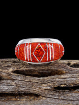 Red Opalite Inlay Ring Size 6