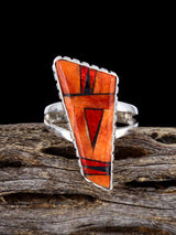 Anillo con incrustaciones de turquesa y lapislázuli, talla 9 1/2