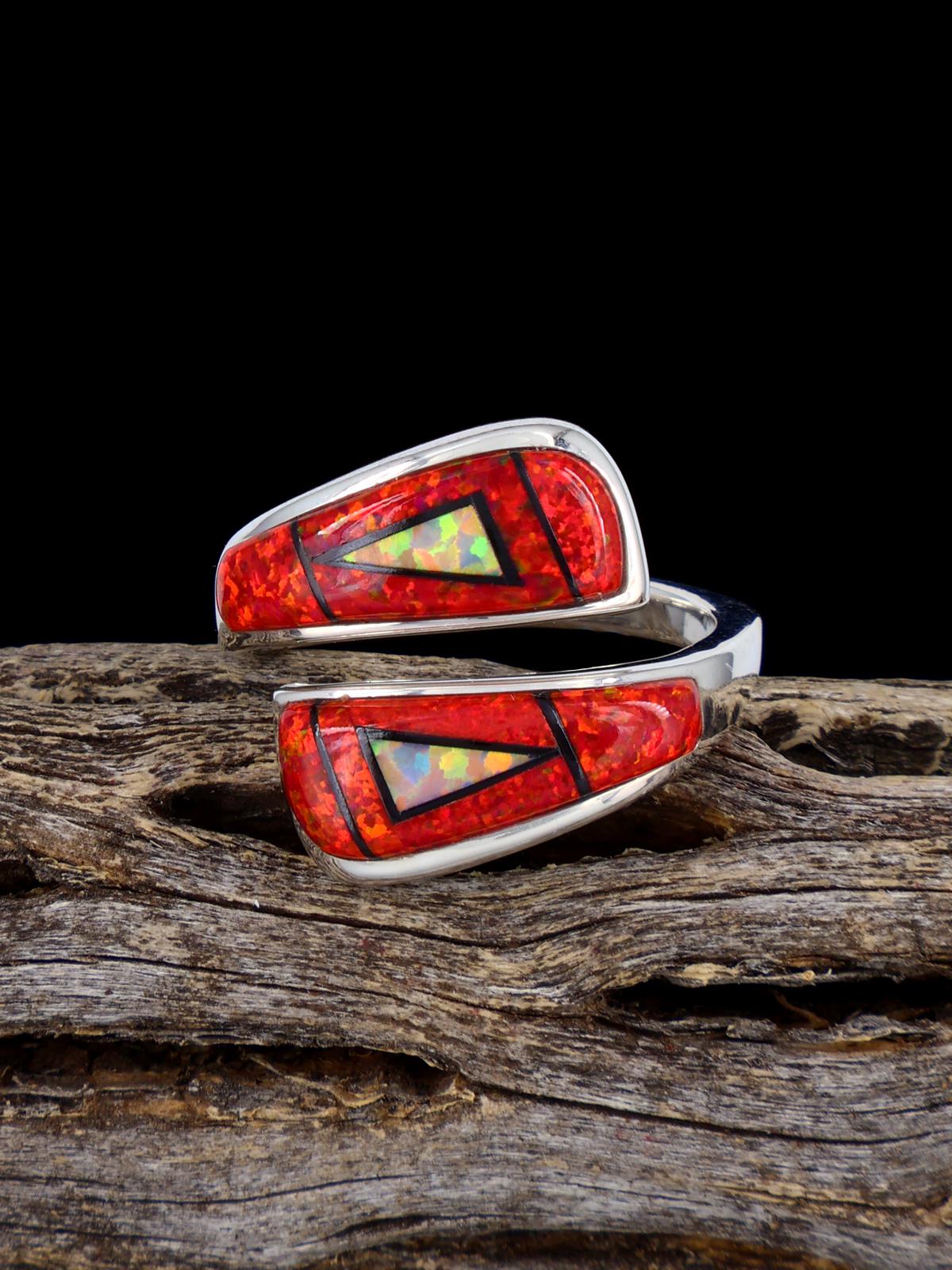 Adjustable Opalite Inlay Ring, Size 7+