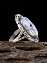 Native American White Buffalo Ring, Size 7