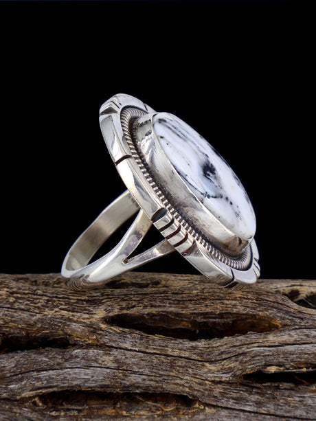 Native American White Buffalo Ring, Size 7