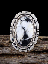 Native American White Buffalo Ring, Size 8