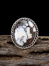 Native American White Buffalo Ring, Size 6 1/2