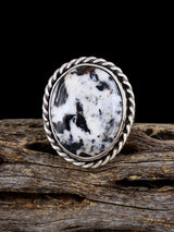 Native American White Buffalo Ring, Size 6
