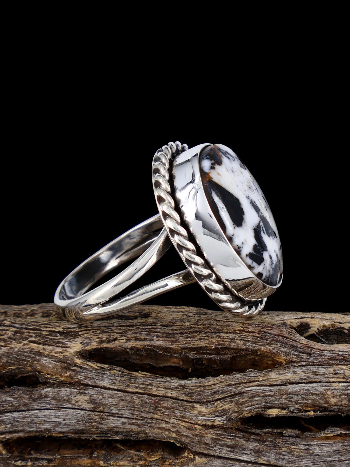 Native American White Buffalo Ring, Size 6