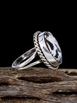 Native American White Buffalo Ring, Size 6