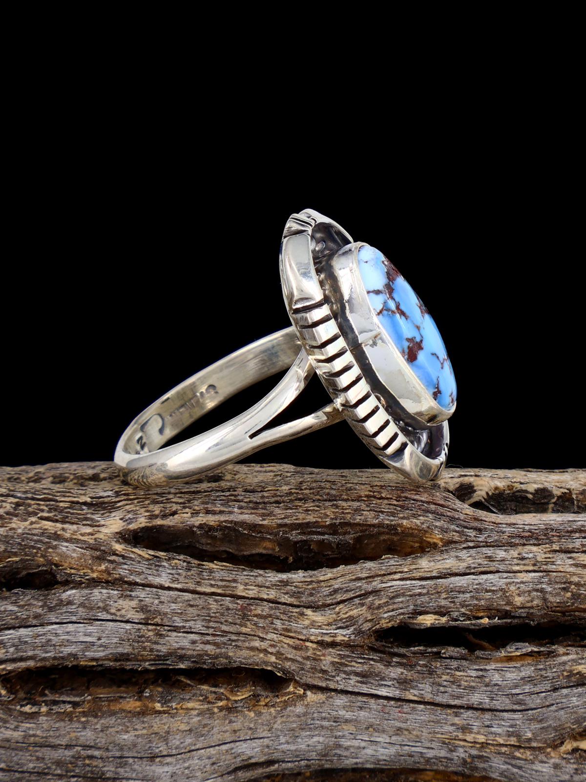 Bague turquoise Golden Hill, taille 6 1/2