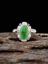 Native American-Made Sonoran Gold Turquoise Ring, Size 6 - PuebloDirect.com
