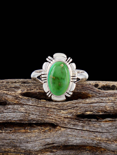 Native American-Made Sonoran Gold Turquoise Ring, Size 6 - PuebloDirect.com