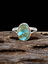 Native American-Made Kingman Turquoise Ring, Size 7 - PuebloDirect.com