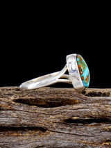 Native American-Made Kingman Turquoise Ring, Size 7 - PuebloDirect.com
