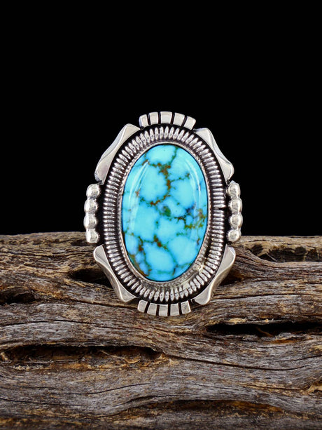 Native American Kingman Turquoise Ring, Size 8 - PuebloDirect.com