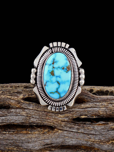 Native American Kingman Turquoise Ring, Size 6 1/2 - PuebloDirect.com