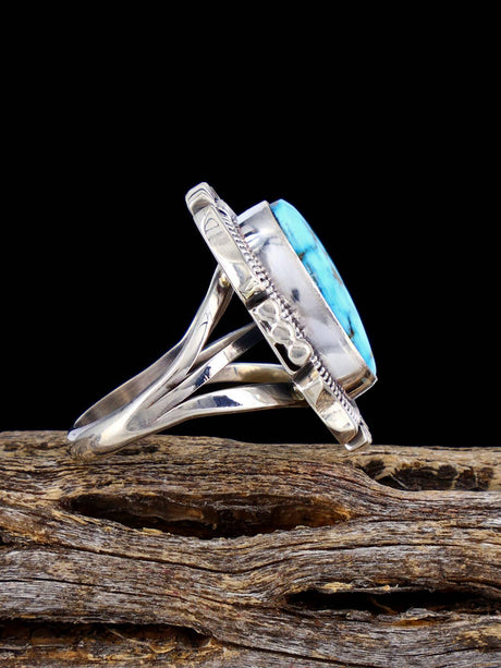 Native American Kingman Turquoise Ring, Size 6 1/2 - PuebloDirect.com